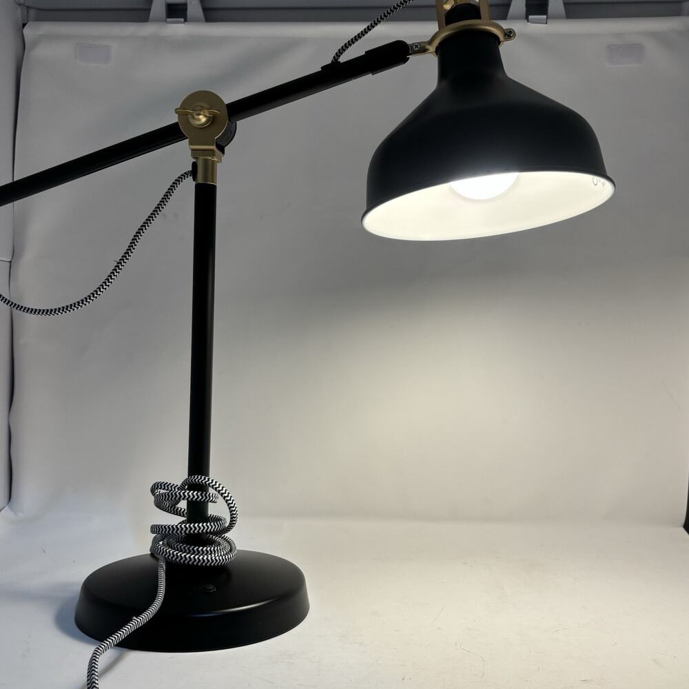 Ikea Desk Table Ranarp B1225 Black Adjustable Work Lamp Reading Light Tested - Picture 13 of 15